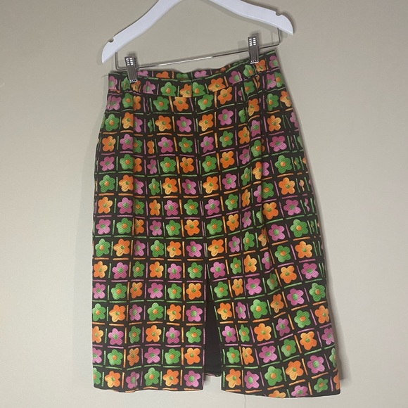 Victor Costa Vintage 70s Mod Floral Skirt - Picture 2 of 6